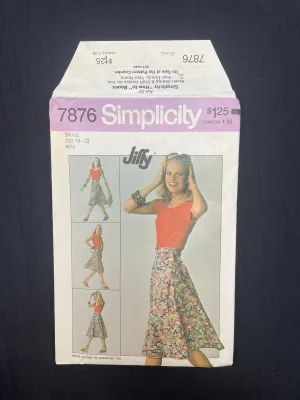 1977 Simplicity 7876 Sewing Pattern - Wrap Skirt FACTORY FOLDED