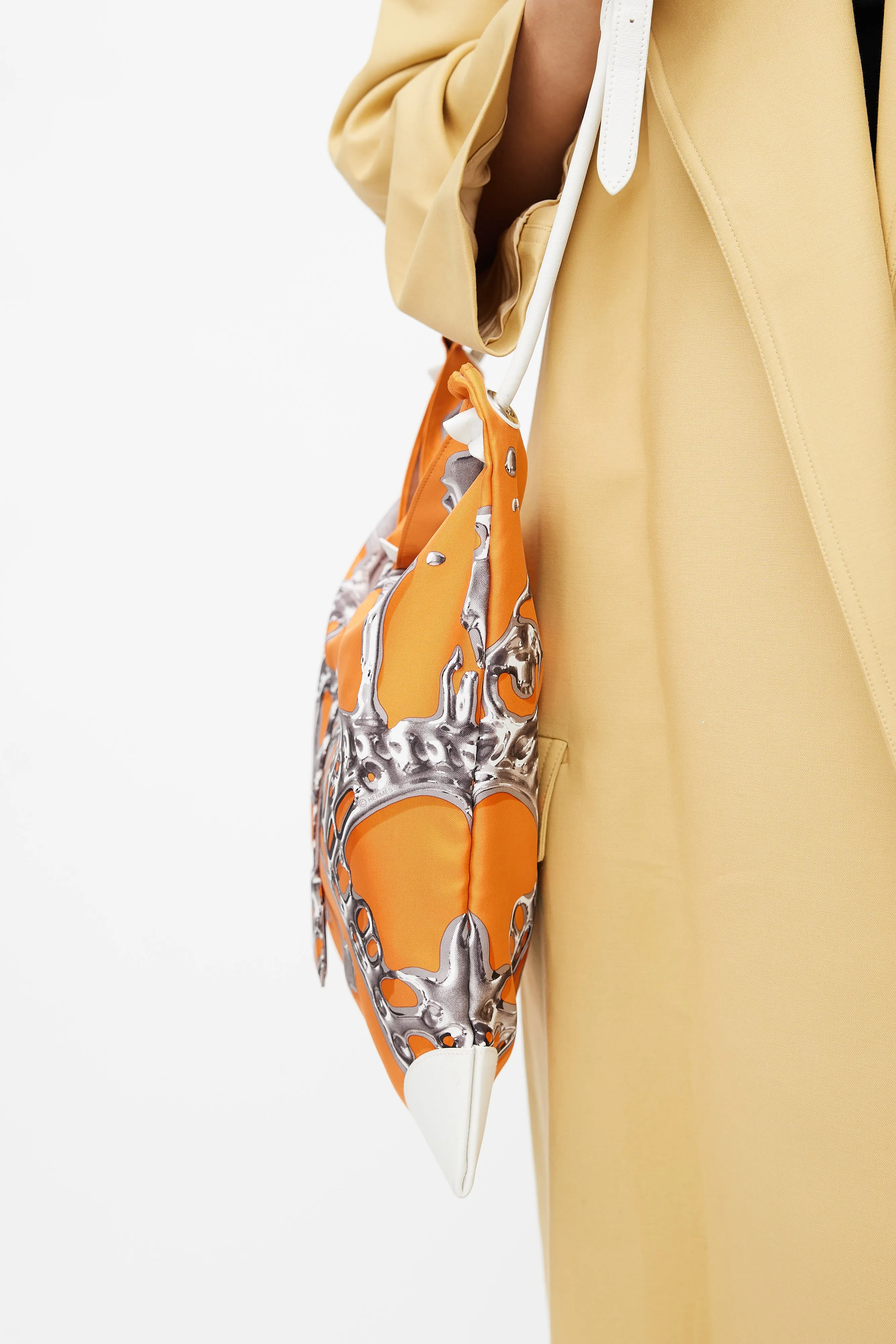 2011 Orange Silky City Printed Bag
