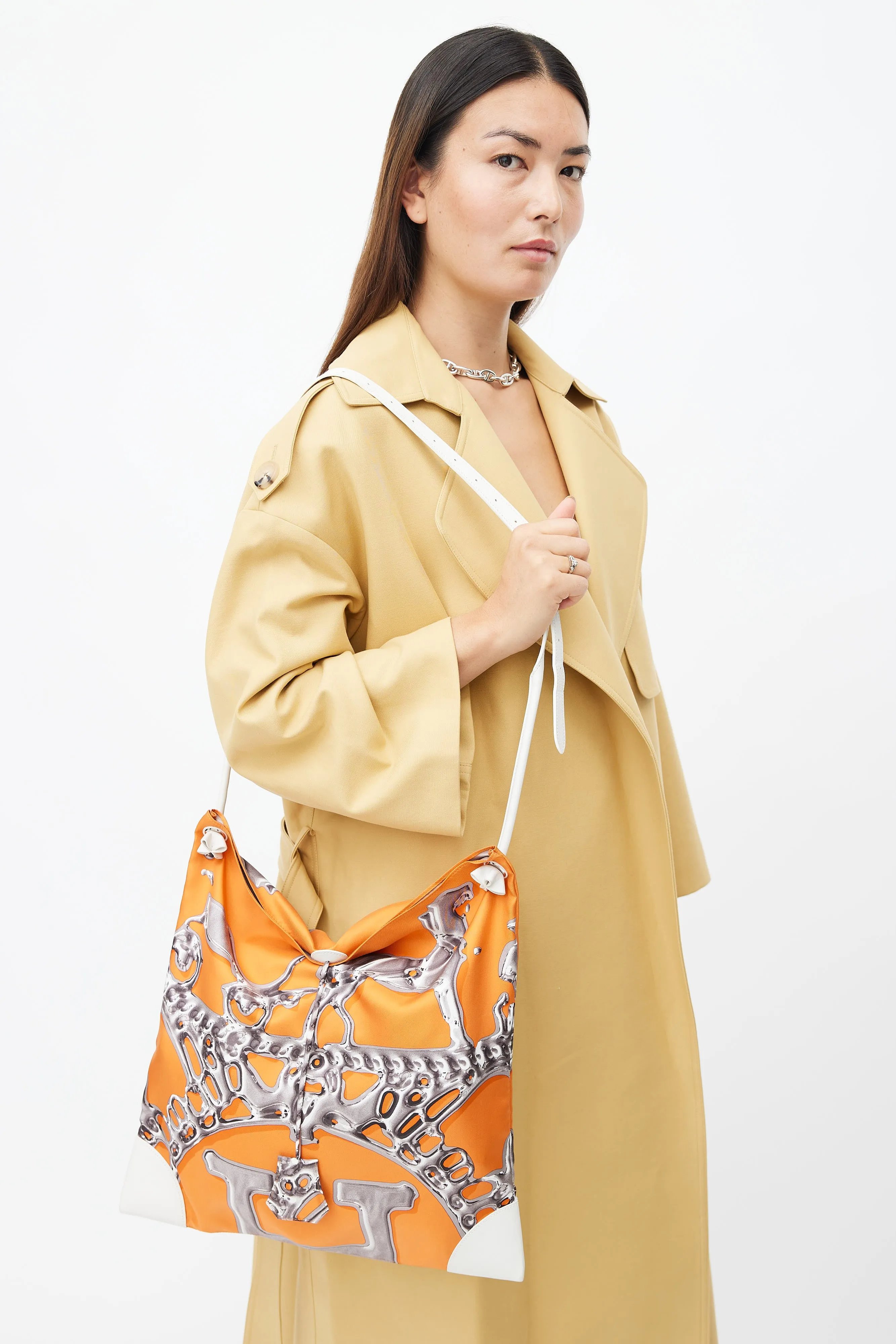 2011 Orange Silky City Printed Bag