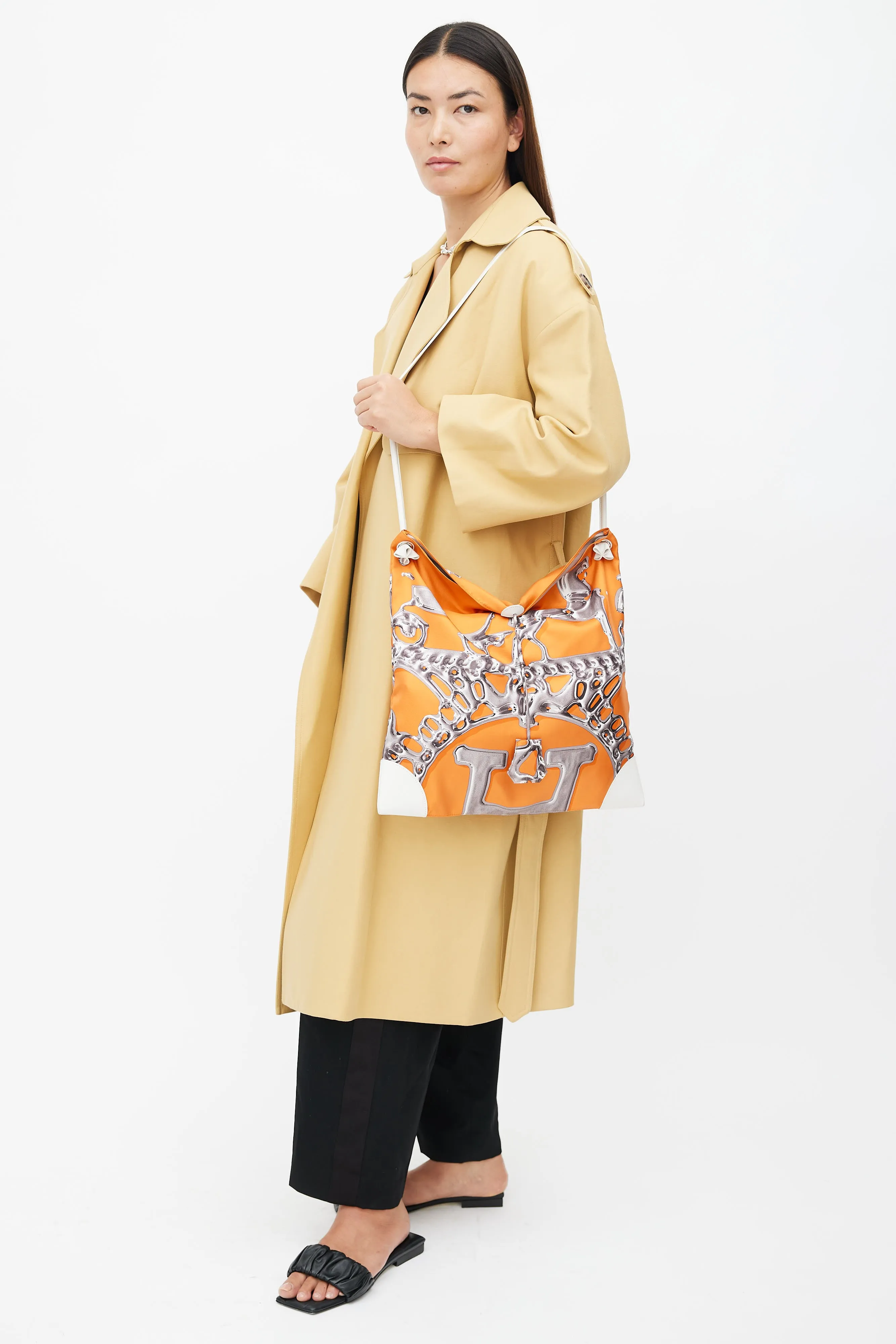 2011 Orange Silky City Printed Bag