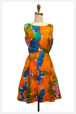 Abstract Garden Passion | 1980s floral dress