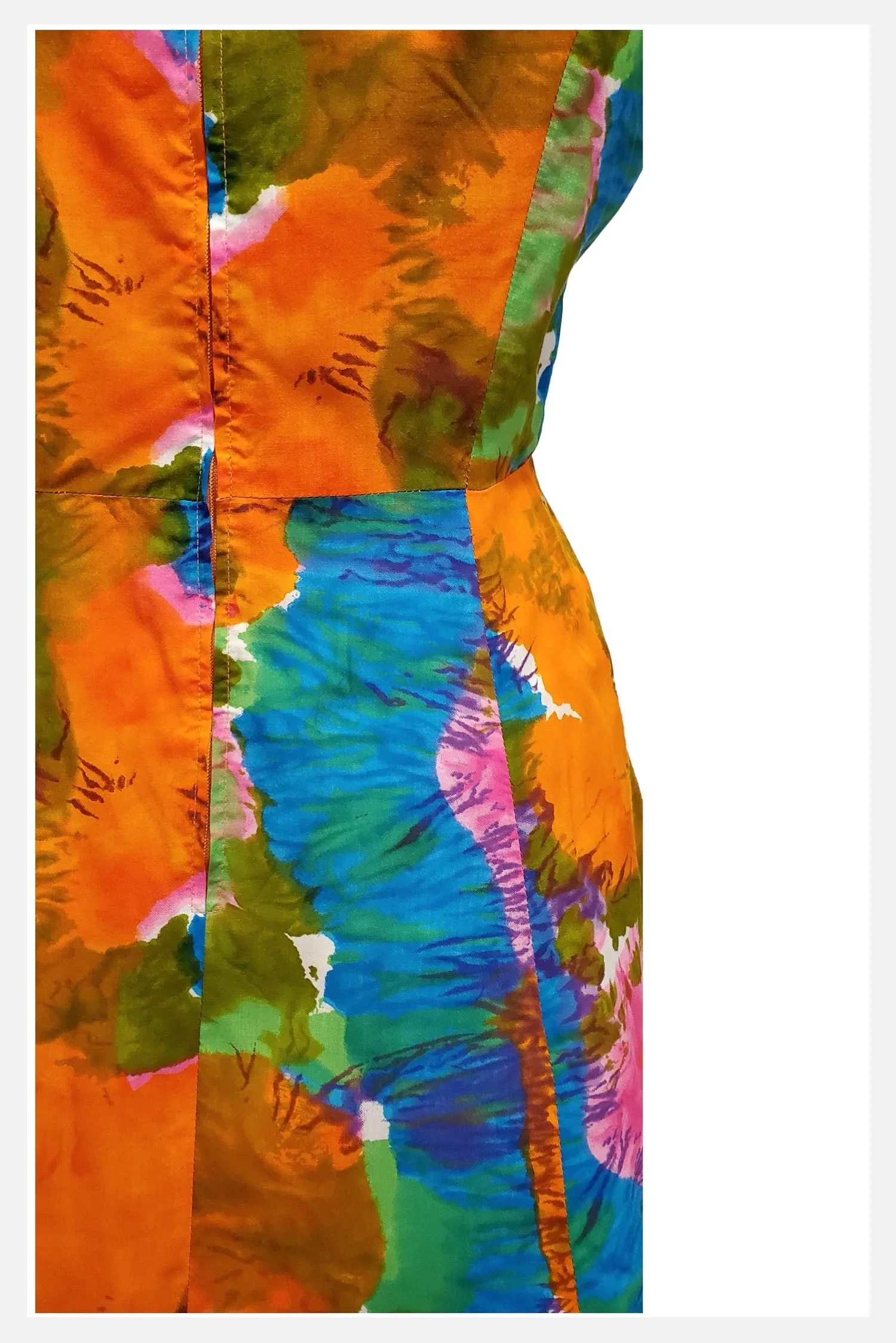 Abstract Garden Passion | 1980s floral dress