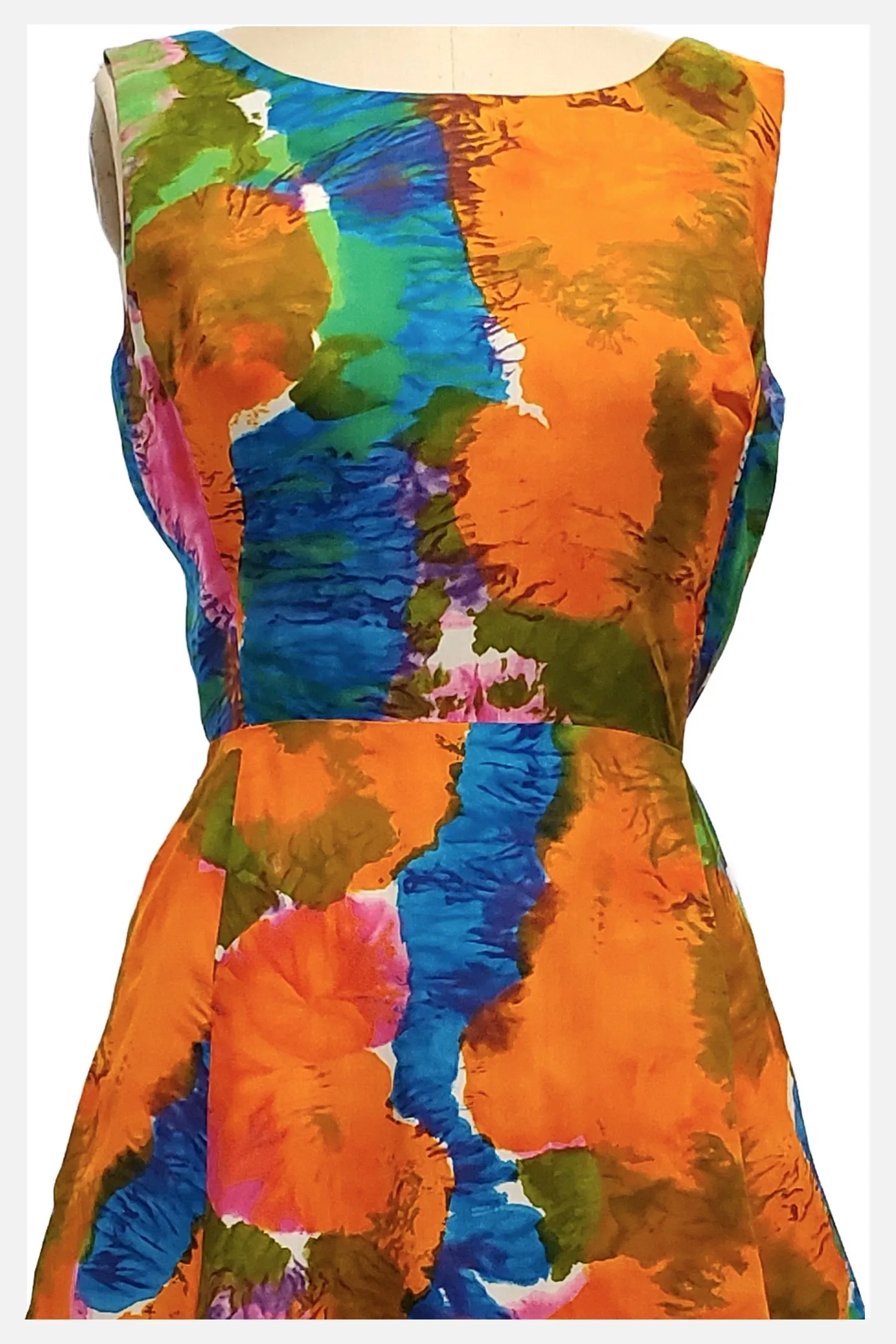 Abstract Garden Passion | 1980s floral dress