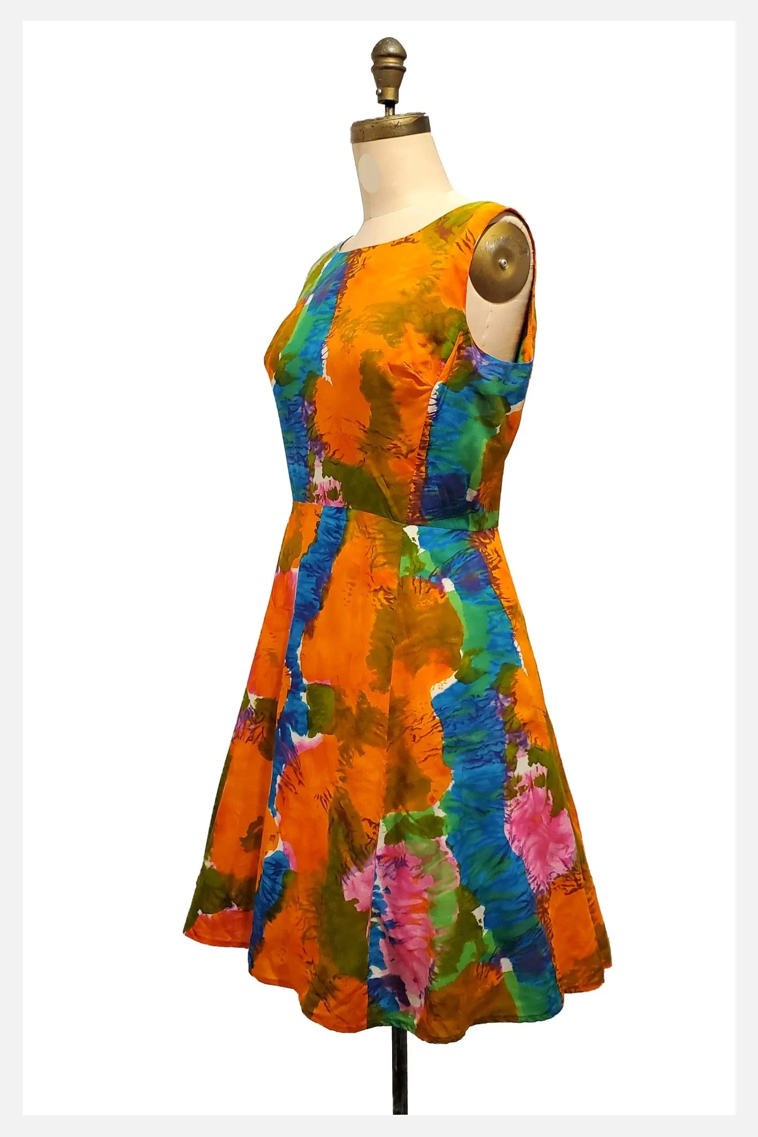 Abstract Garden Passion | 1980s floral dress