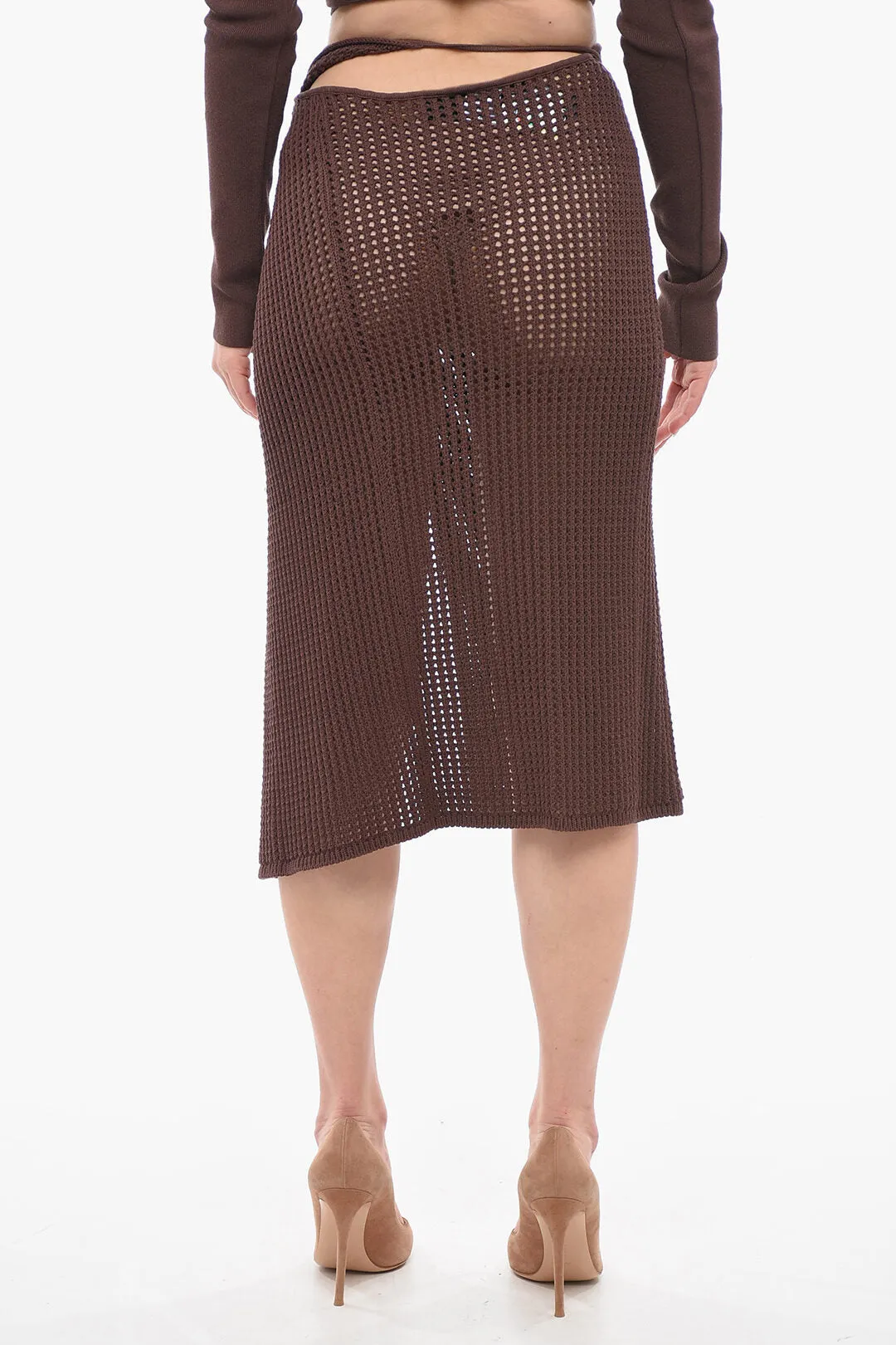 ANDREADAMO Woven Knit Wrap Skirt Xs Standard size