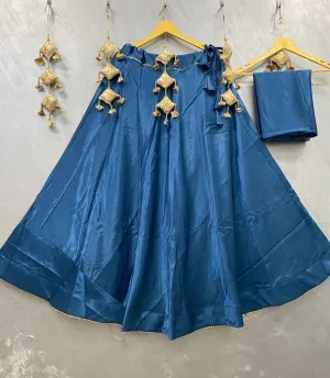 Beautiful Designer Plain Gaji Silk skirt Lehenga