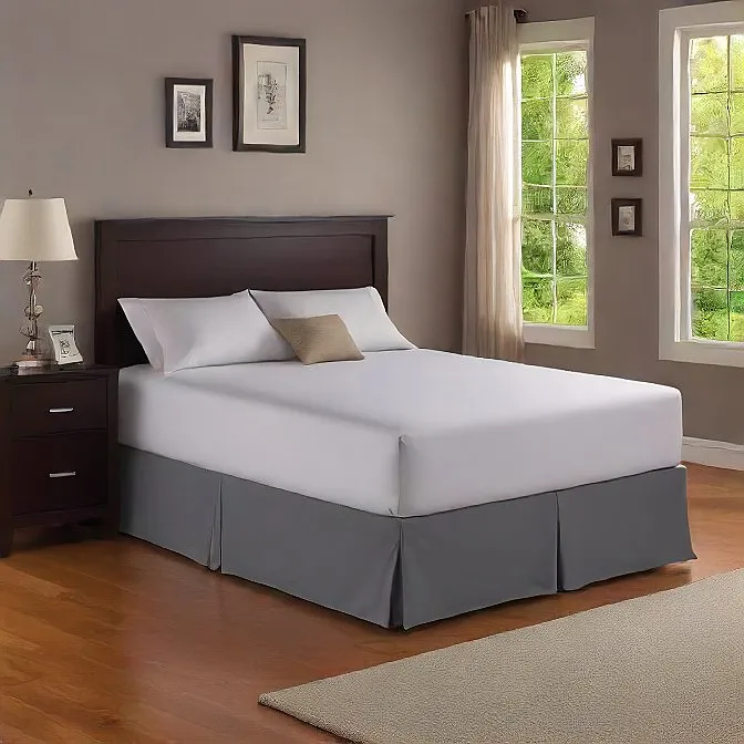 Bed Skirt 25 Inches Drop Dark Grey Egyptian Cotton 1000TC