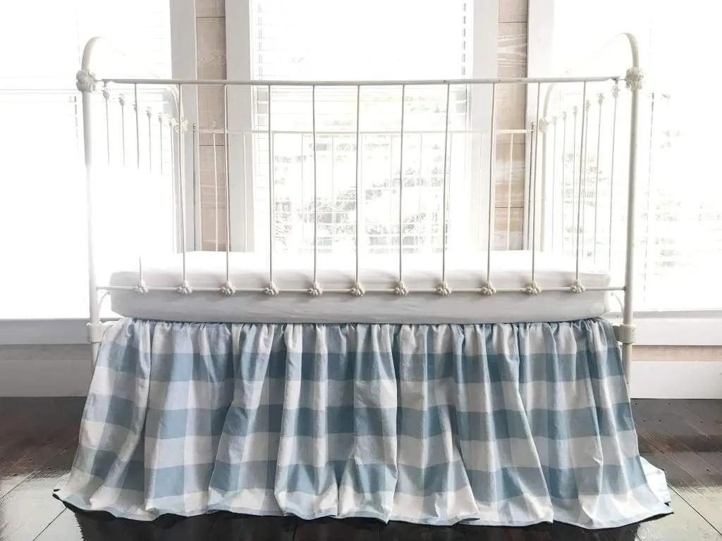 Blue Buffalo Check Farmhouse Crib Skirt