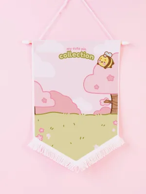 Bumblebutt Sakura Scene Pin Display Banner | Kawaii Cherry Blossom Enamel Pin Display