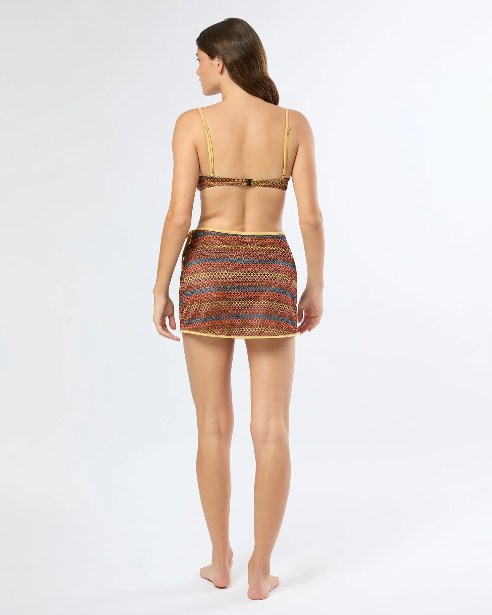 Crochet Mesh Mini Wrap Skirt