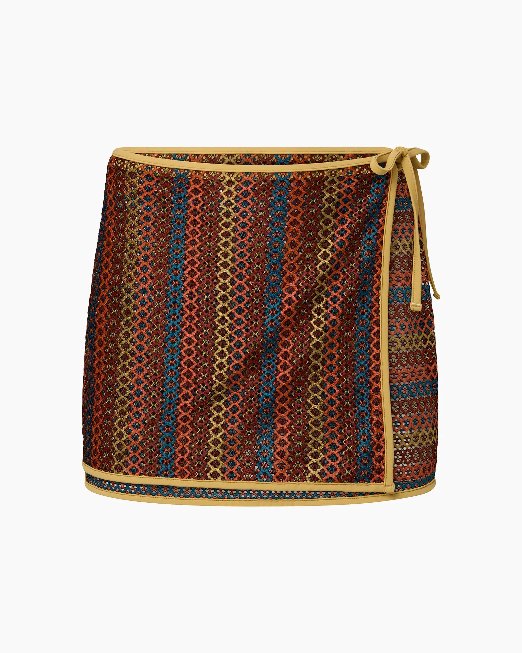 Crochet Mesh Mini Wrap Skirt