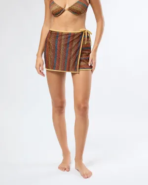 Crochet Mesh Mini Wrap Skirt