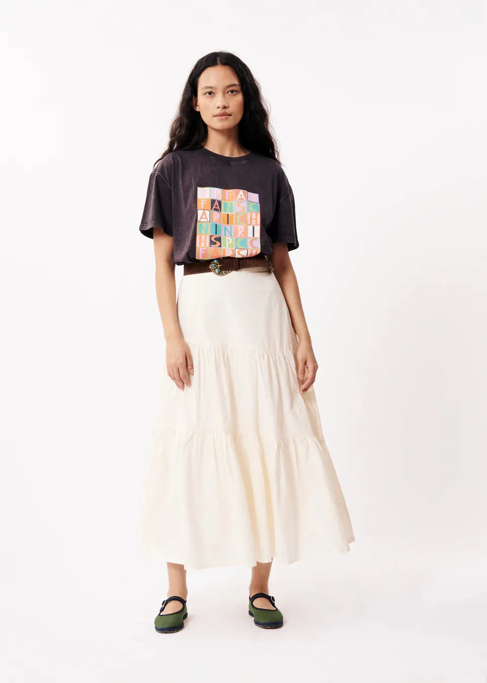 FRNCH Audrey Tiered Skirt - Cream