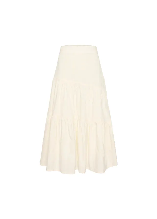 FRNCH Audrey Tiered Skirt - Cream