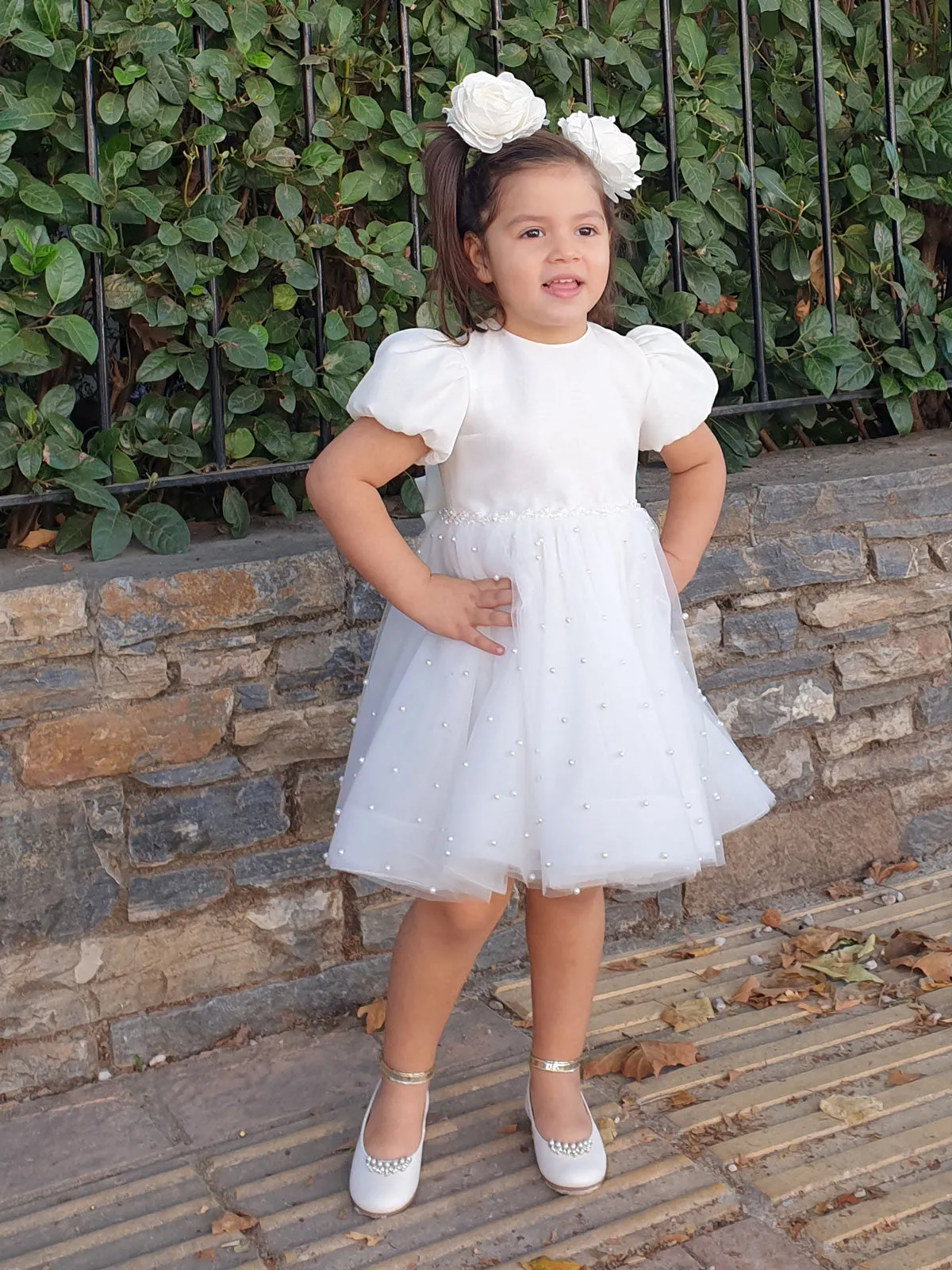 Girl's Baptism silk backless dress  - LOVE