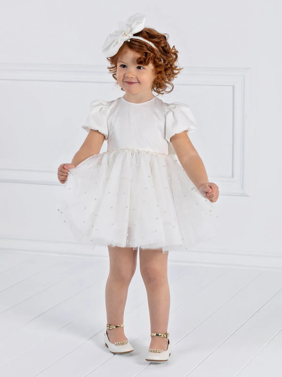 Girl's Baptism silk backless dress  - LOVE