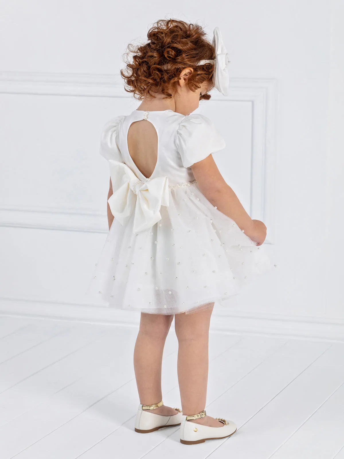 Girl's Baptism silk backless dress  - LOVE