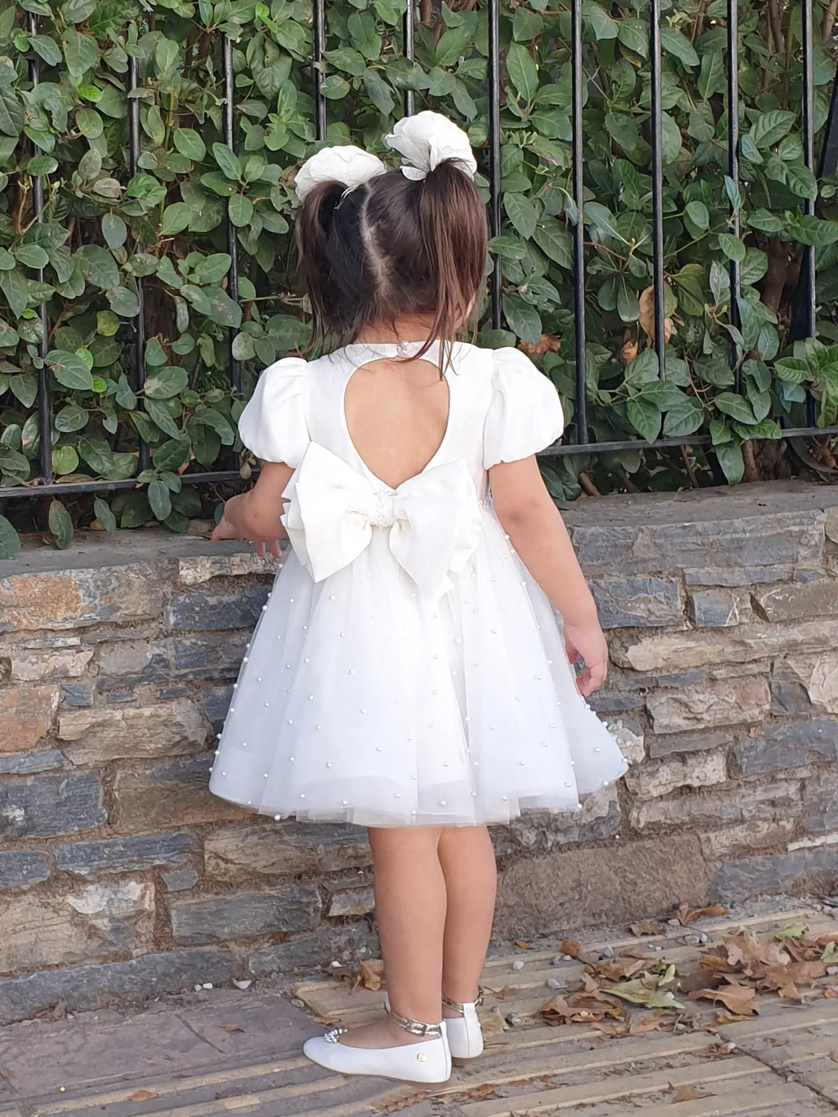 Girl's Baptism silk backless dress  - LOVE