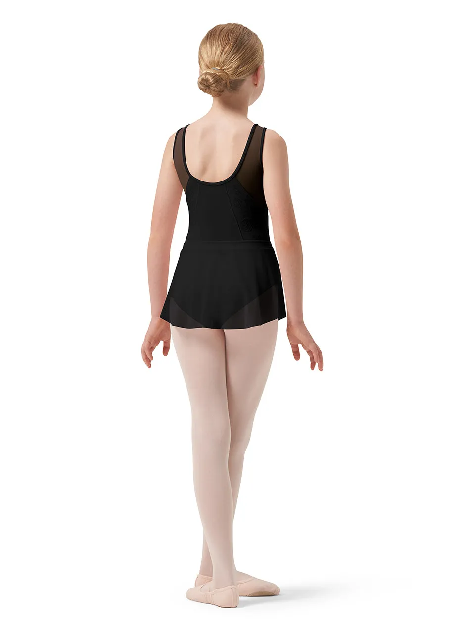 Girls Sage Black Mesh Wrap Skirt