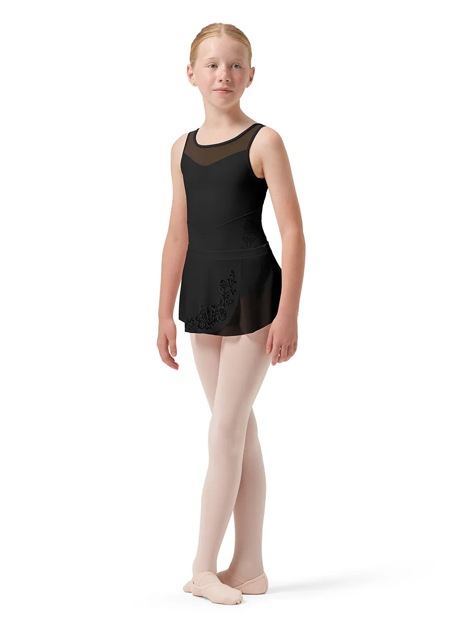 Girls Sage Black Mesh Wrap Skirt