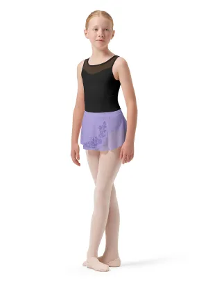 Girls Sage Lilac Mesh Wrap Skirt