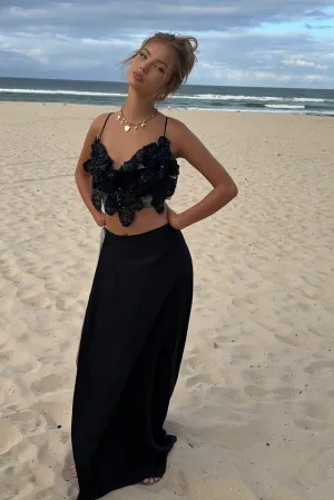 GRACE TWO PIECE GOWN - NIGHT NYMPH SILK & BLACK GLIMMER