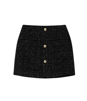 Mateo Skirt in Black Tweed