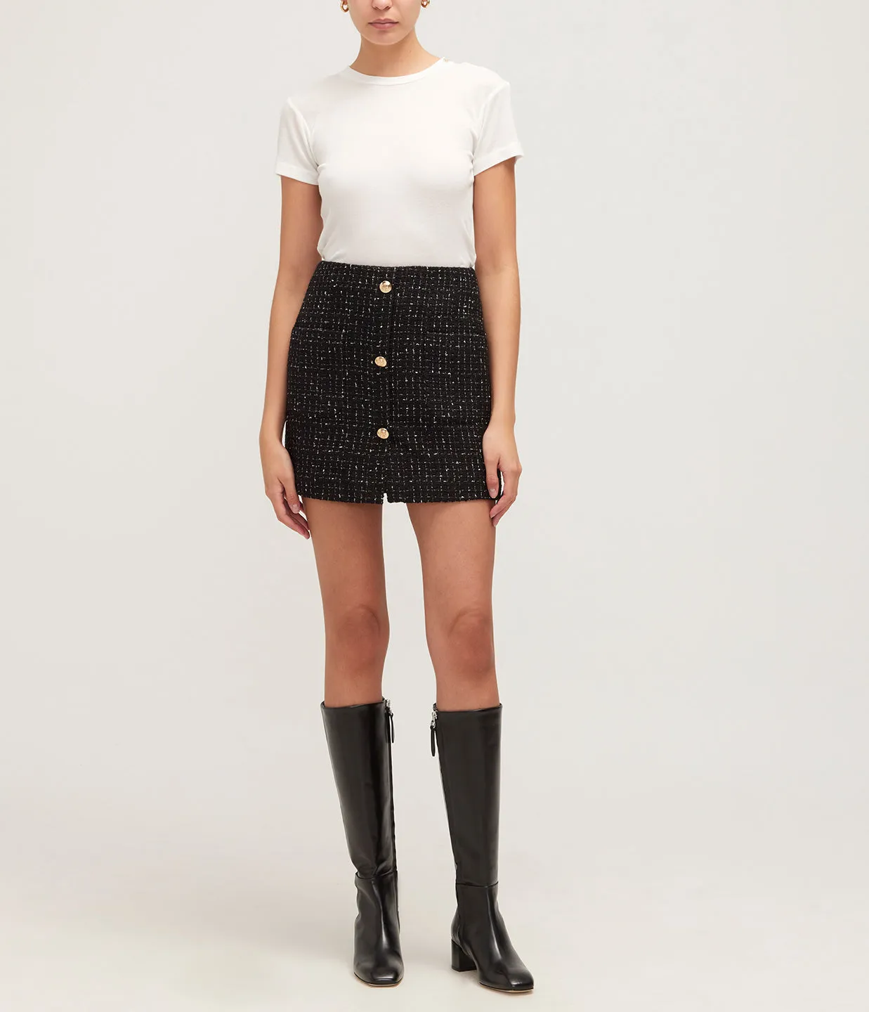 Mateo Skirt in Black Tweed