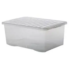 Maxi Stackable Storage Container Box & Lid 45L Clear