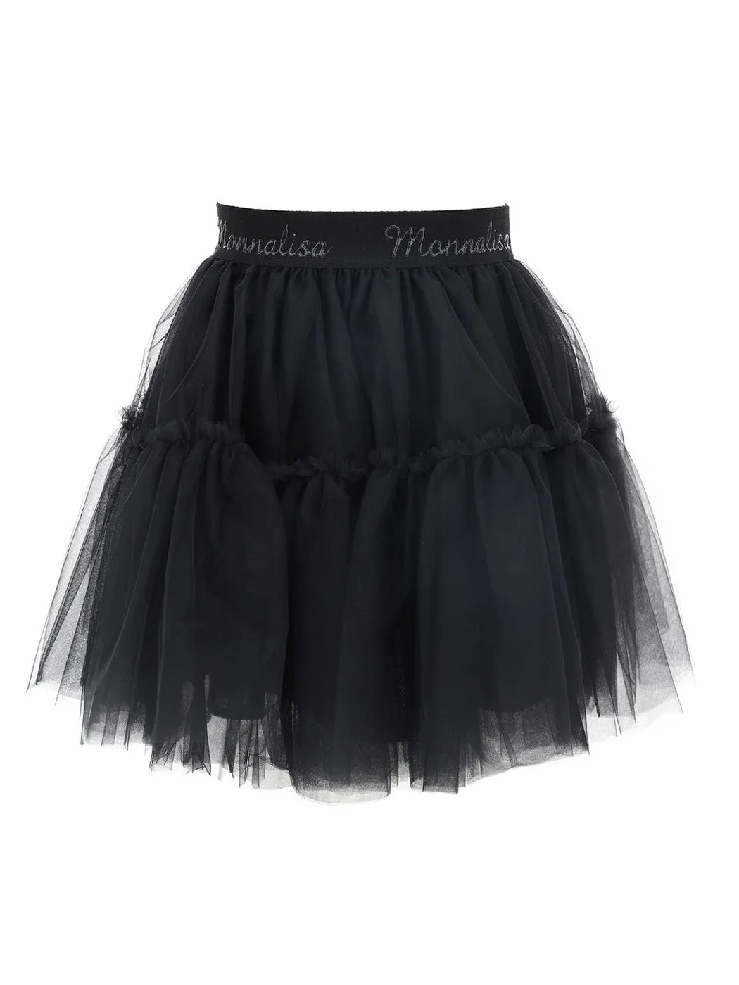 MONNALISA Silk-touch tulle skirt black-17AGON
