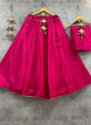 Plain Gaji silk skirt Lehenga