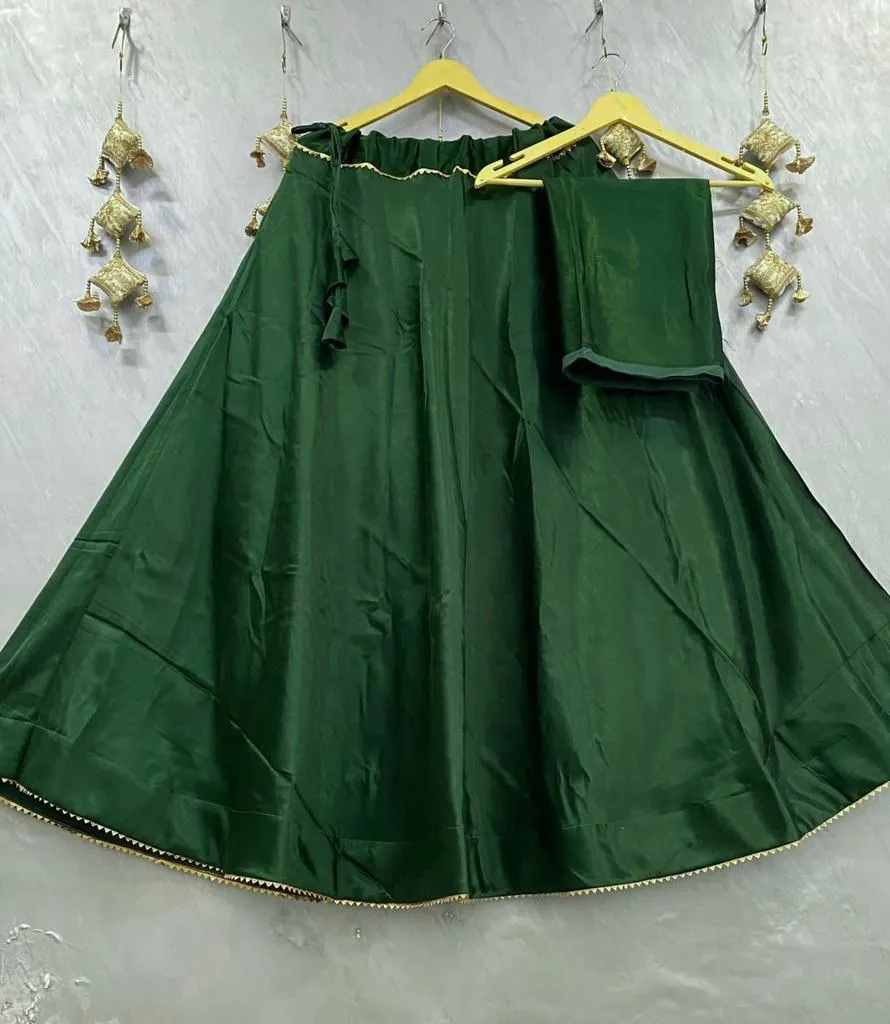 Plain Gaji silk skirt Lehenga