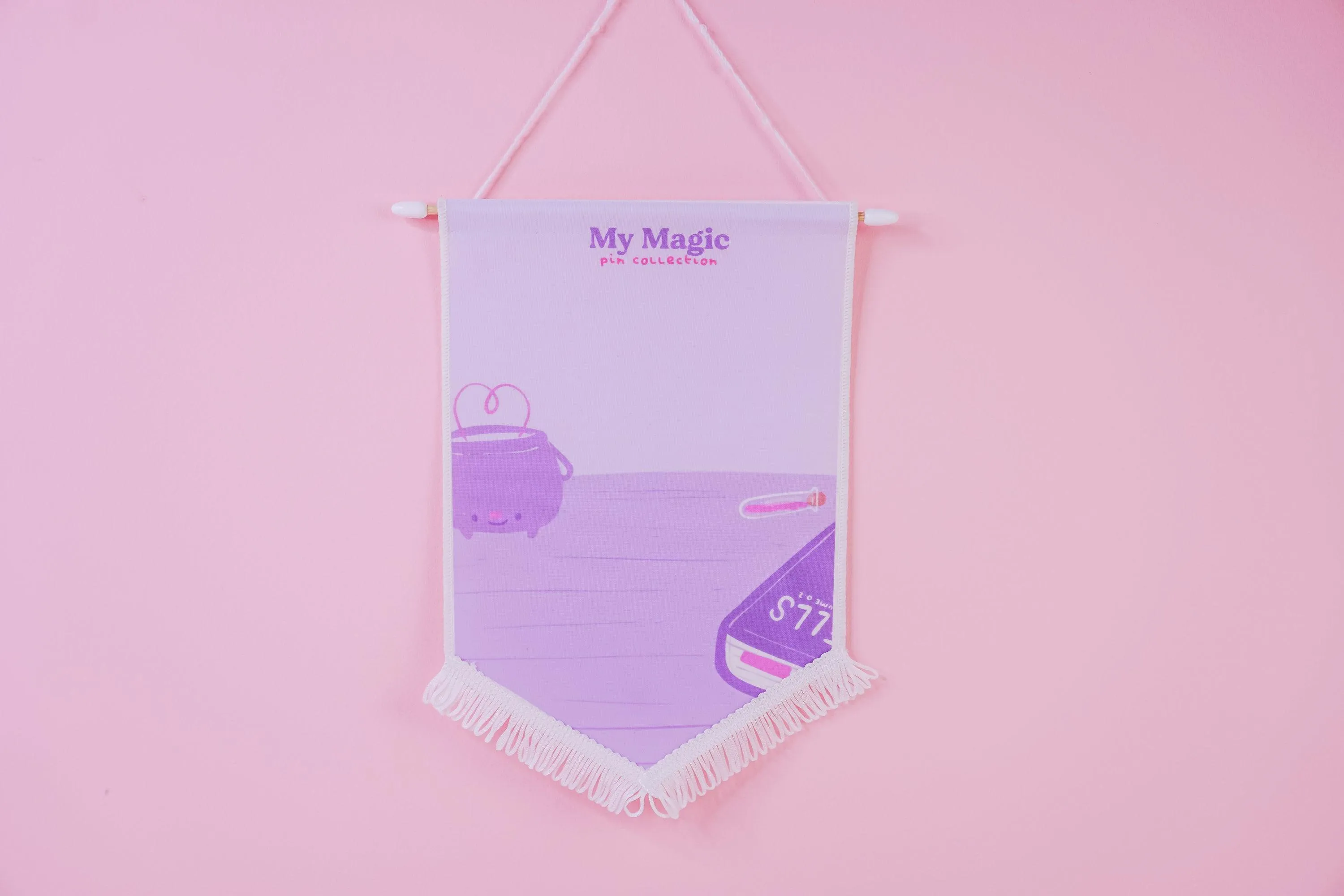 Purple Magic Enamel Pin Banner | Witchy Halloween Pin Display | Customisable Gothic Pin Pennant
