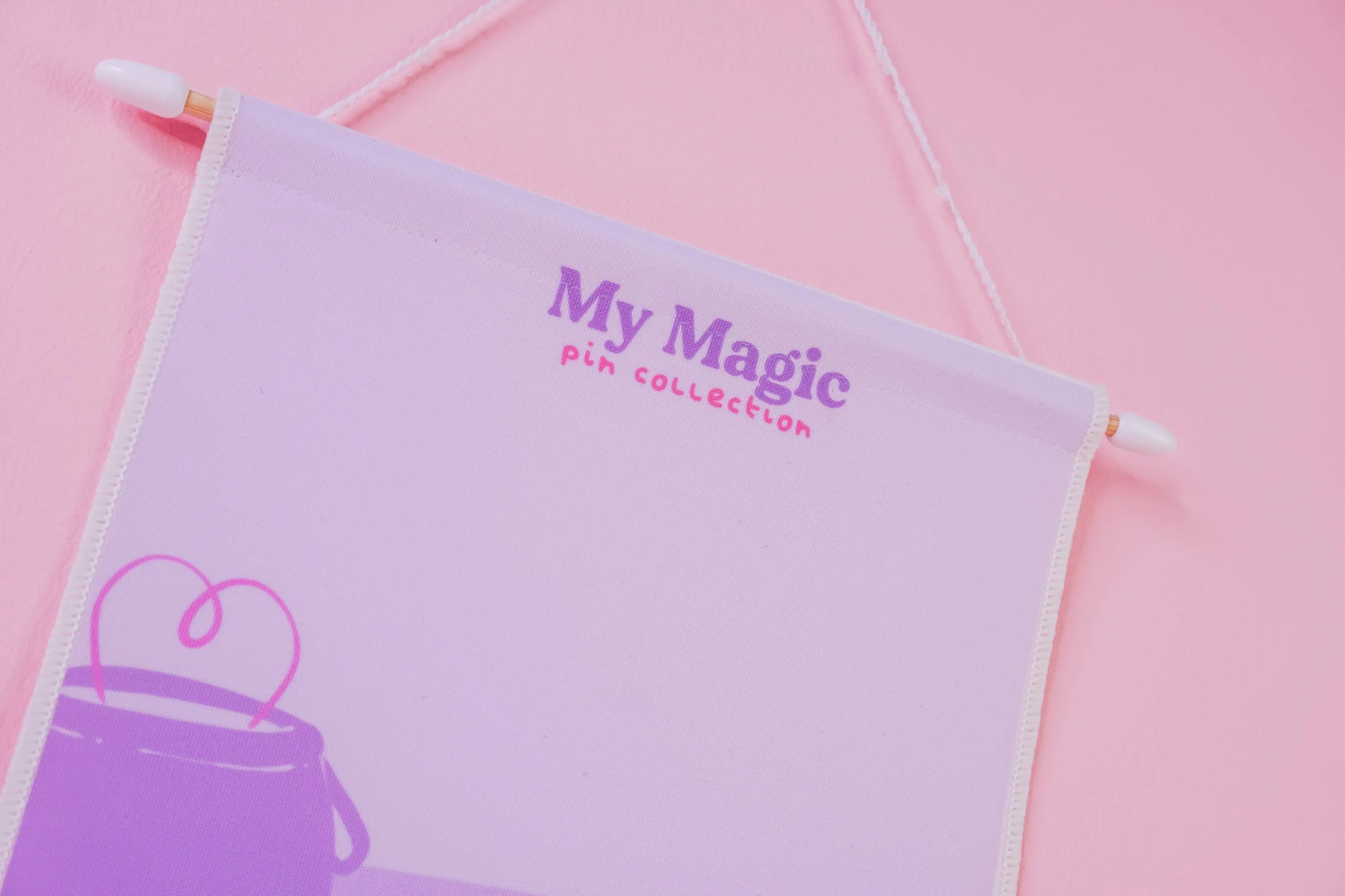 Purple Magic Enamel Pin Banner | Witchy Halloween Pin Display | Customisable Gothic Pin Pennant