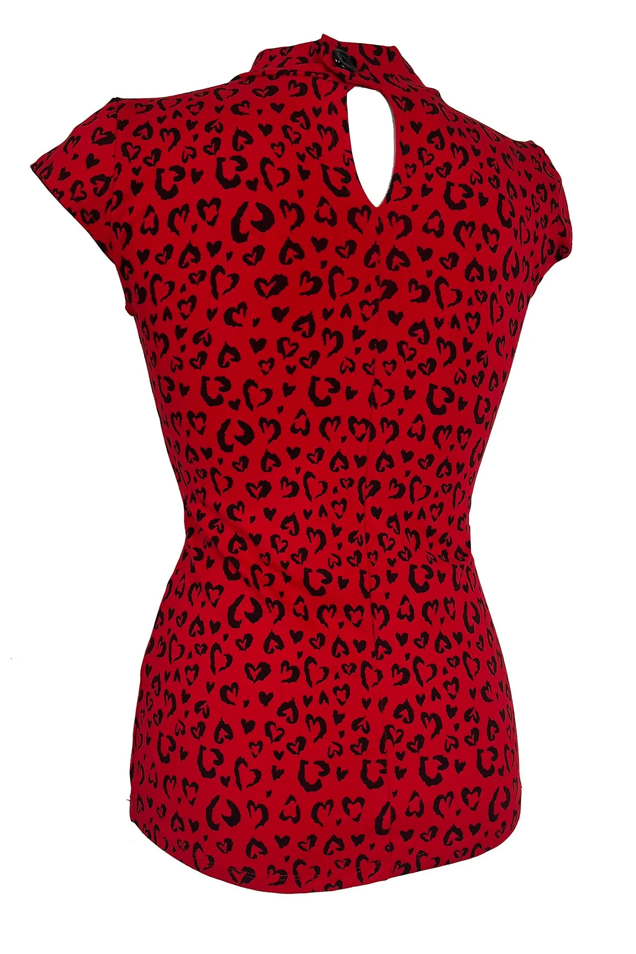Red Heart Leopard Bad Love Top