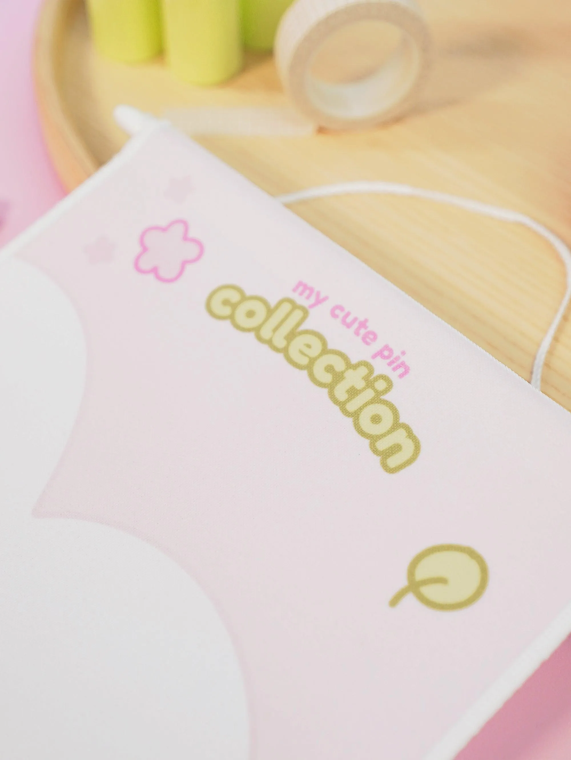 Sakura Pastel Pink Enamel Pin Pennant Banner | Kawaii Custom Pin Display | Personalised Pin Flag