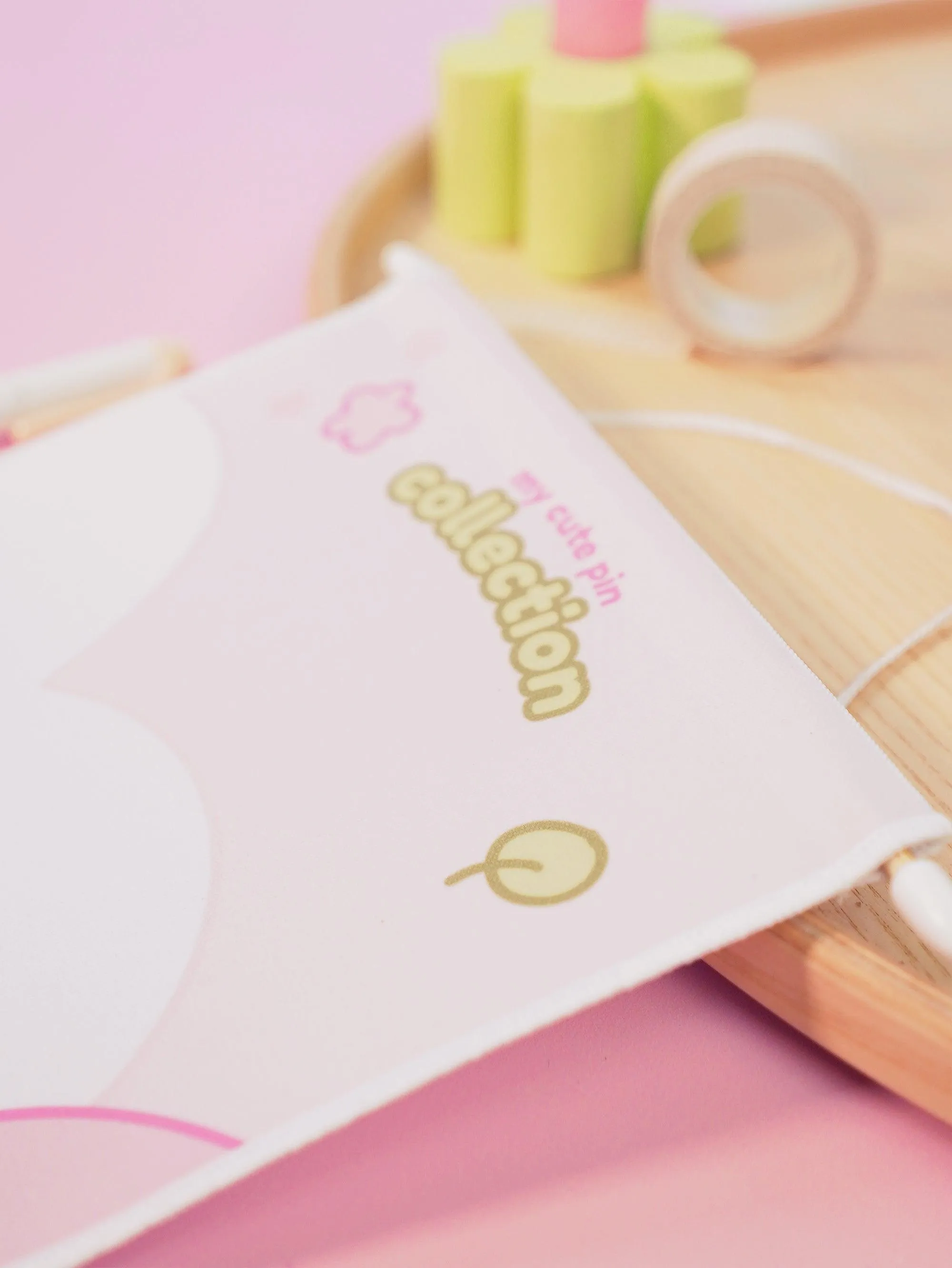 Sakura Pastel Pink Enamel Pin Pennant Banner | Kawaii Custom Pin Display | Personalised Pin Flag