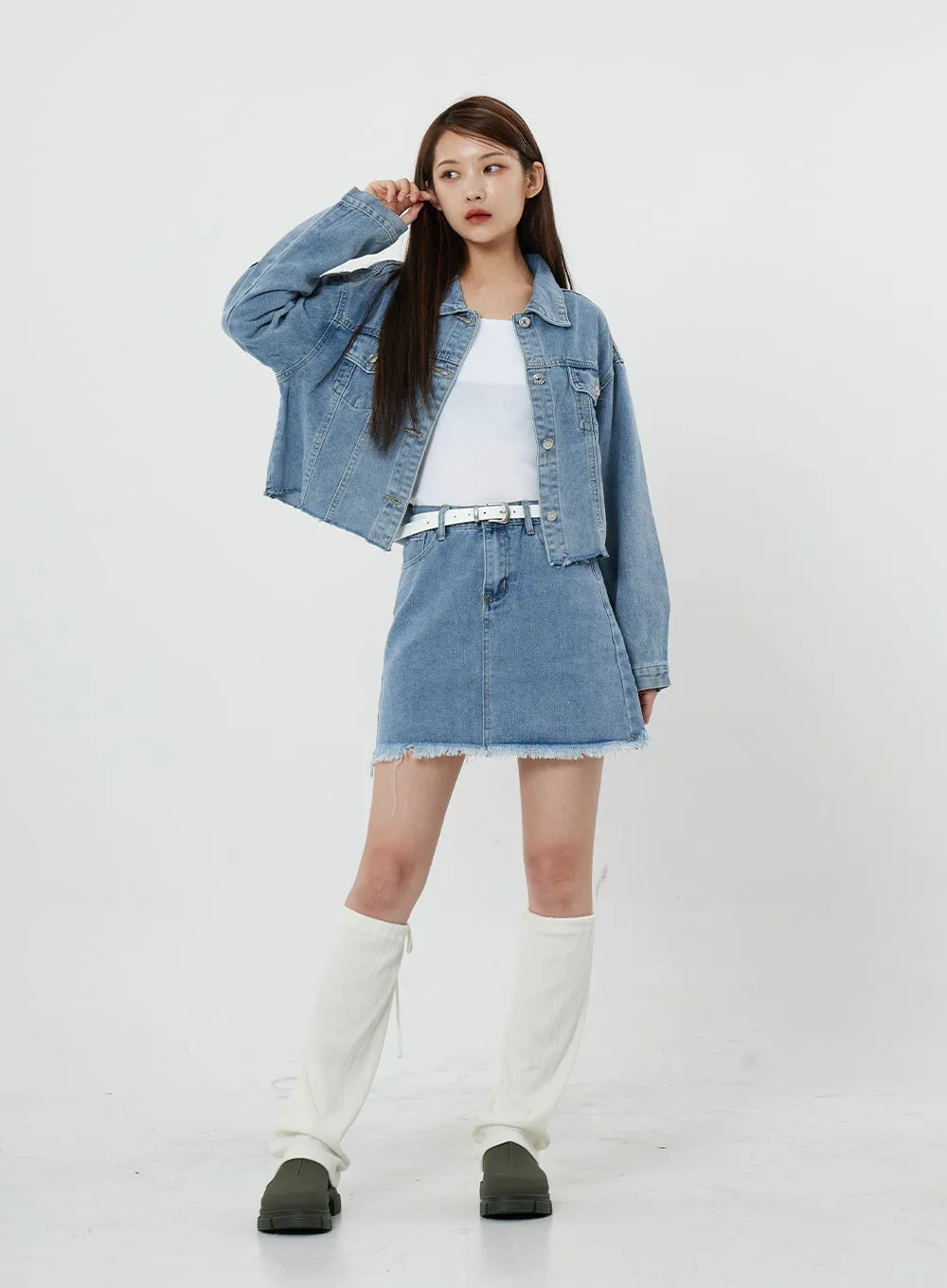 Sienna Damage Jeans Miniskirt CS21